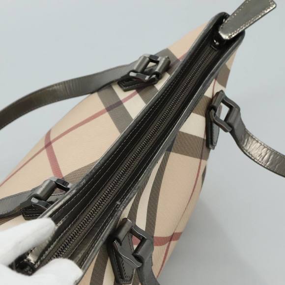 BURBERRY Nova Check Tote Bag PVC Beige Auth ki5332 - Picture 6 of 16